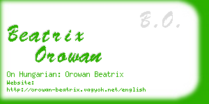 beatrix orowan business card